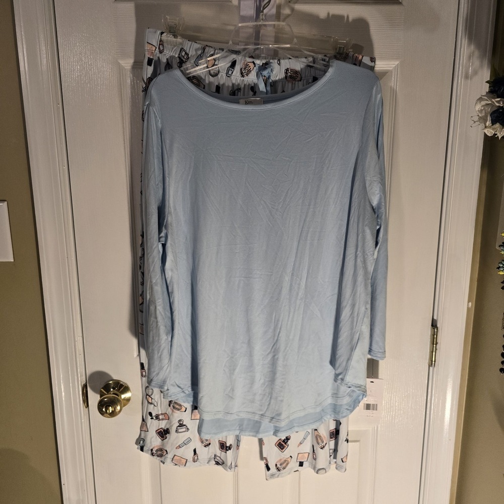 Kim Rogers Women's Pajama Set Size Large Cosmetics Print NWT